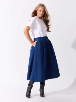 Delta denimskjørt