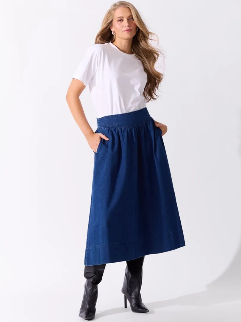 Delta denimskjørt