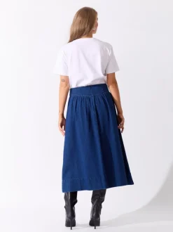 Delta denimskjørt