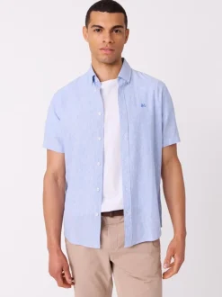 Dillon stripet linskjorte - Regular fit