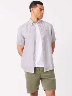 Dillon stripet linskjorte - Regular fit